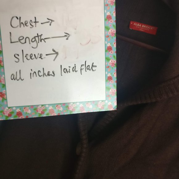 Chocolate BROWN Italian Cashmere Wool blend sweaterdress coatigan front button S - Picture 5 of 10